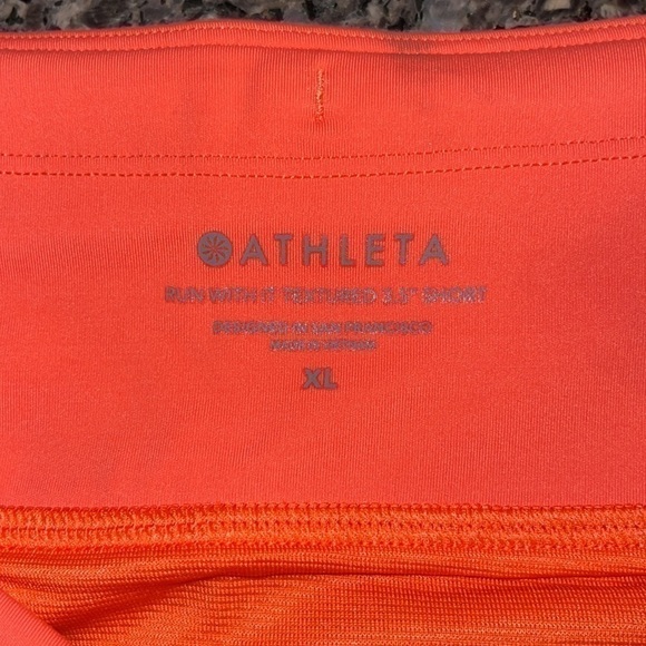 NWT Athleta Run With It Textured 4” Shorts In Space Dye Orange Haze - Picture 7 of 8